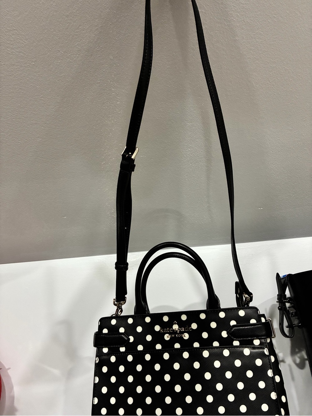 Kate Spade Staci Dot Dot Black and White Polka Dot Medium Satchel - Picture 8 of 10
